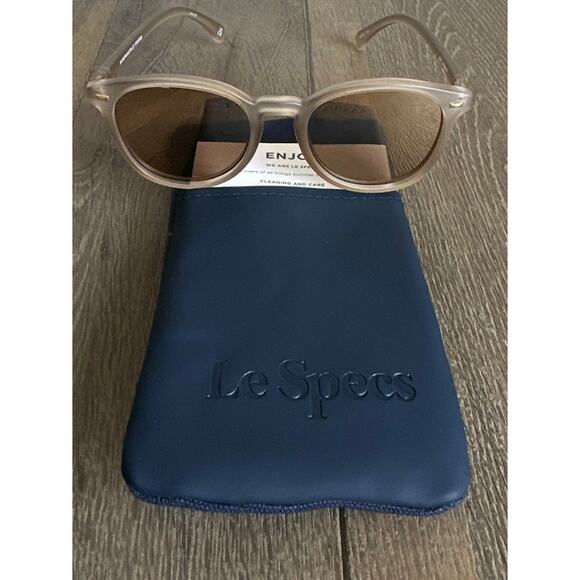 Le Specs Bandwagon Sunglasses Matte Stone Copper Mirror Round Unisex NWOT 51mm main image 8